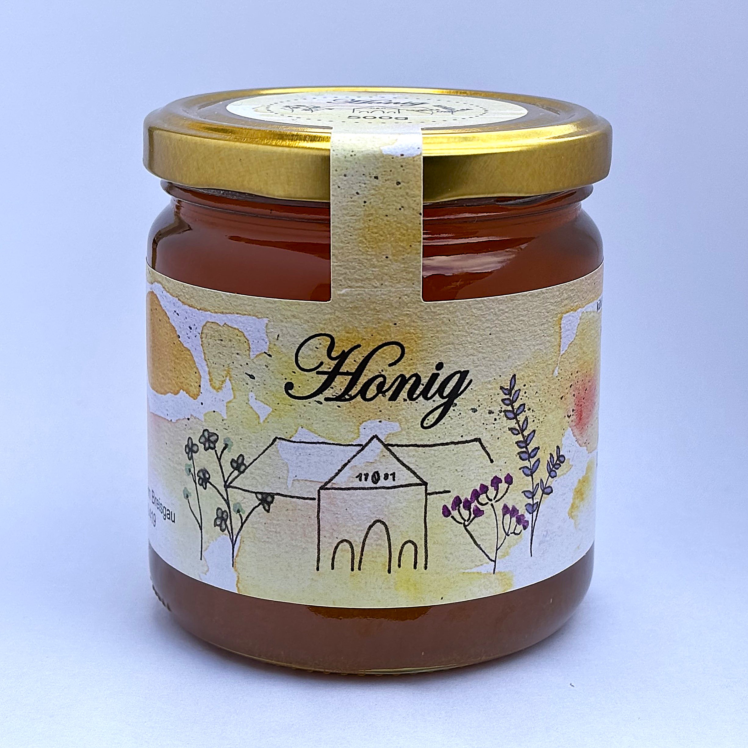 Produktbild-Guenterstaeler-Honig-mit-Etikett-weisser-Hintergrund